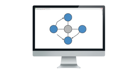 Isolated Computer Screen Displaying Network Diagram
