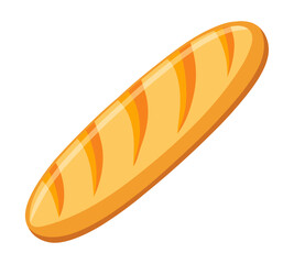 French Baguette Bread Long Crusty Golden Loaf Bakery Icon Snack