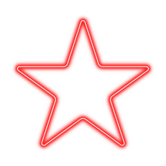Red neon star on transparent background. Vector illustration