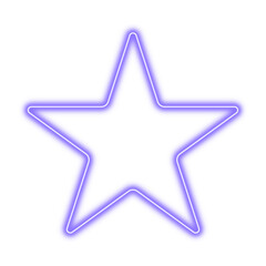 Violet neon star on transparent background. Vector illustration