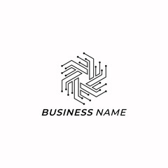 design logo creative polygon and network