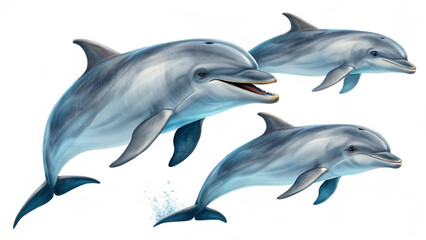 Fototapeta premium Stunning Dolphin Graphics on White Canvas