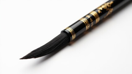Fototapeta premium Chinese Calligraphy Brush Against White Background