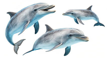 Obraz premium Artistic Dolphin Pictures with White Backdrop