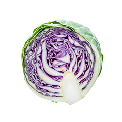Obraz premium Cross-Section of a Vibrant Red Cabbage, Fresh and Detailed