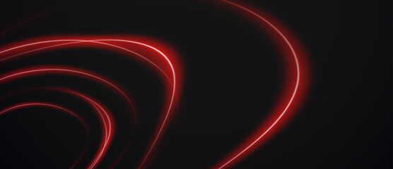 Red glowing lines on a black, dark background