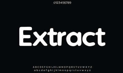 Vanilla Extract Regular vector font alphabet with numbers