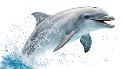 Fototapeta premium Dolphin Photography Against White Background