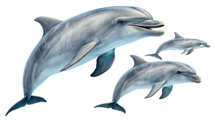 Fototapeta premium Dolphin Photography Against White Background