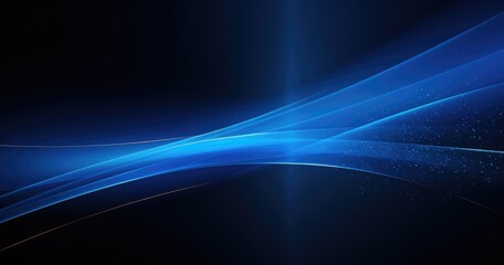 Abstract blue background with light rays and stars, glowing lines on dark background for a modern design vector presentation template