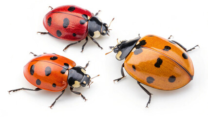Realistic Ladybug Images with White Backdrop