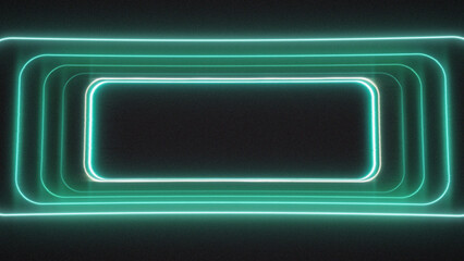Glowing Neon Retro Light Rectangles Tunnel - Futuristic Abstract Animation