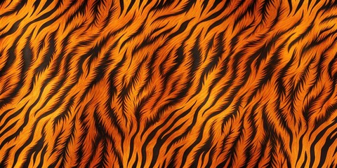 Fototapeta premium Intricate orange and black tiger stripe pattern, detailed texture ideal for fashion design and textile projects.