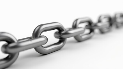 Obraz premium Metal Chain Links On White Background