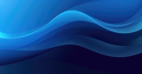 Abstract blue background with wavy lines and soft light effects on a white background, technology concept. 