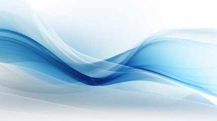 Fototapeta premium Abstract blue background with wavy lines and soft light effects on a white background, technology concept. 