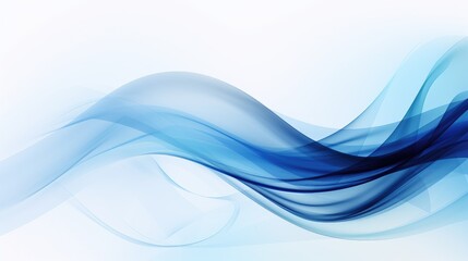 Fototapeta premium Abstract blue background with wavy lines and soft light effects on a white background, technology concept. 