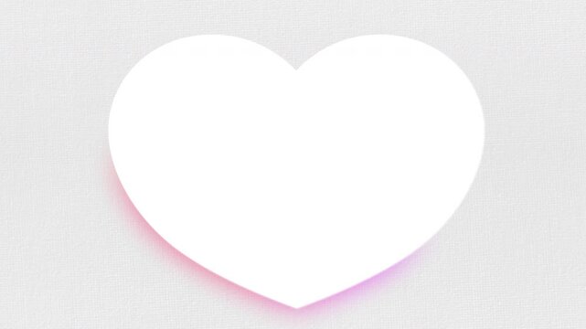 White heart frame with rotating pink shadow