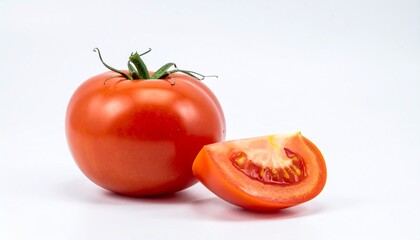 白い背景とトマト