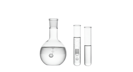Isolated Laboratory Glassware Set with Liquids