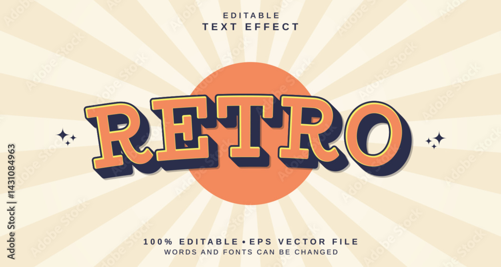 Poster editable text style effect - retro text style theme.