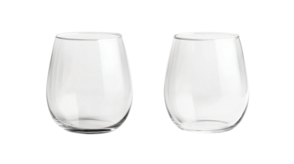 Elegant Stemless Wine Glass Mockup on Transparent Background
