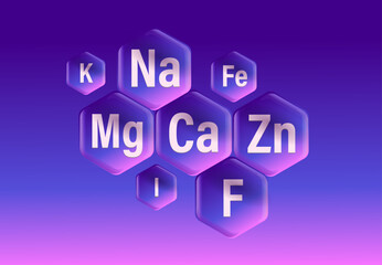 Set of microelements (minerals) useful for human health
