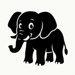 Obraz premium Black silhouette of a elephant