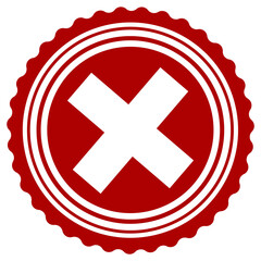 Red Cross Icon – Declined, Error, Cancel Symbol for Interfaces & Alert Systems