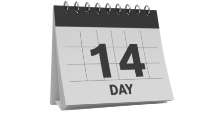 Isolated Desk Calendar with 14 Day Marked