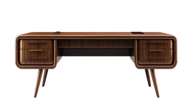 Vintage 60s 70s Retro Brown Business Home Interior Design Style