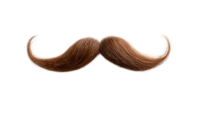 Minimalist Mustache and Goatee Beard Isolated on Transparent Background