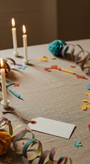 Celebrating with Candles and Confetti Still Life