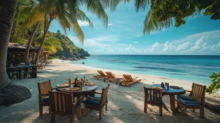Beachfront Restaurant Paradise:  Exotic Getaway Dining Experience