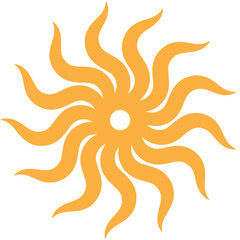 Soft Orange Solar Bloom – Symmetrical Petal Ring with Central Dot (18 Petals)