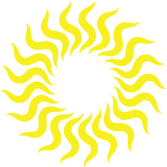 Yellow Sacred Swirl Sun – Abstract Petal Ring with Hollow Center (28 Petals)