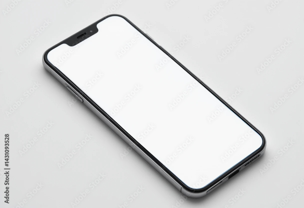 Fototapete Realistic vector mockup phone for visual ui app demonstration. High quality realistic newest version of smartphone with blank white screen