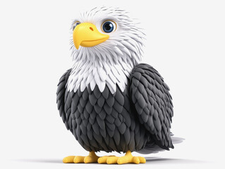 Obraz premium Striking 3d bald eagle illustration in full body showcasing its powerful features and impressive wingspan