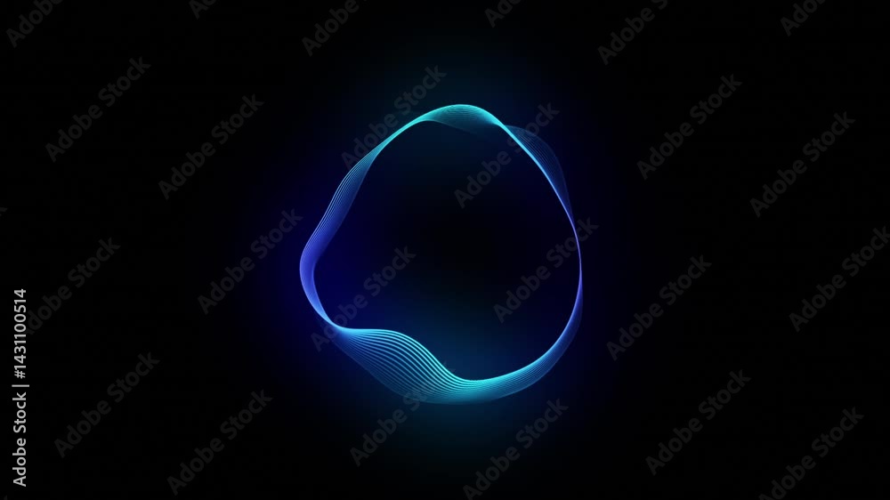 Canvas Prints abstract glowing neon lines forming a blue gradient futuristic 3d shape. digital technology, big dat