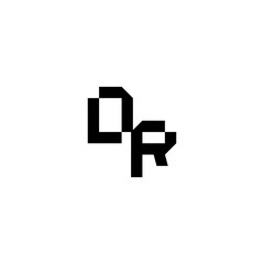 Initial square concept DR cool minimalist logo sporty style monogram Alphabet