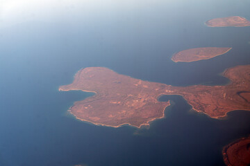 A high altitude view of Lake Huron in Ontario, Canada