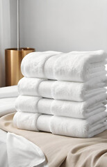 towels in a hotel room