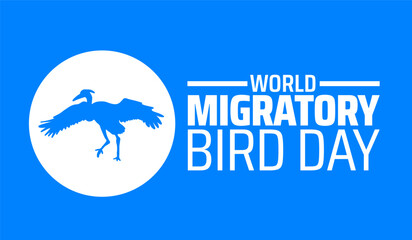 World Migratory Bird Day background banner or poster design template. observed every year in May. Holiday concept. Use to any Template, card, poster, placard, template.