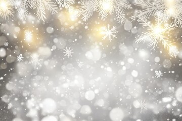 White Christmas Lights - Bokeh of Glowing Garland Glow in Holiday Illumination Decoration