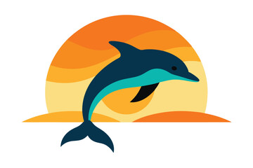 Fototapeta premium a-dolphin-jumping-out-of-the-water-against-a-vibra 