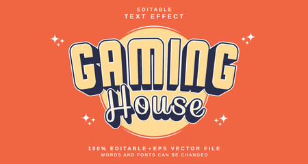 Editable text style effect - Gaming House text style theme.