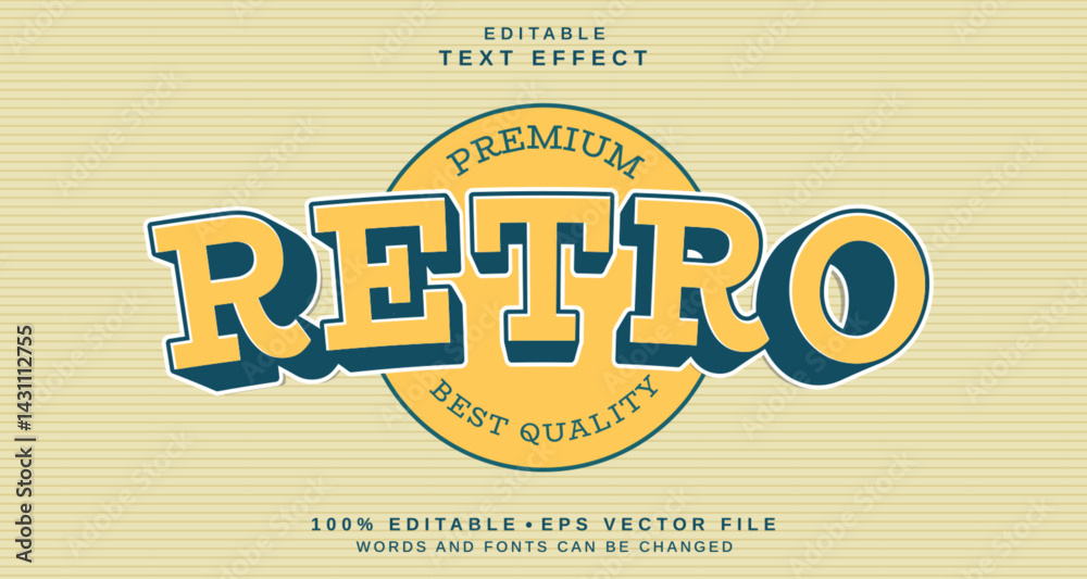 Poster editable text style effect - retro text style theme.