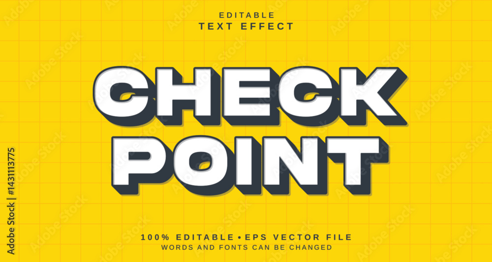 Leinwandbilder Editable text style effect - Check Point text style theme.