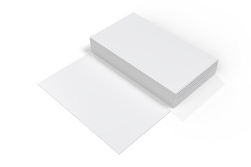 Modern business card mockup on the stack with front and back isolated. Template design for presentation branding identity, namecard, gift card, invitation, game card, greeting card, stationery, ads