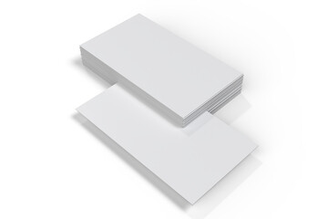 Modern business card mockup on the stack with front and back isolated. Template design for presentation branding identity, namecard, gift card, invitation, game card, greeting card, stationery, ads